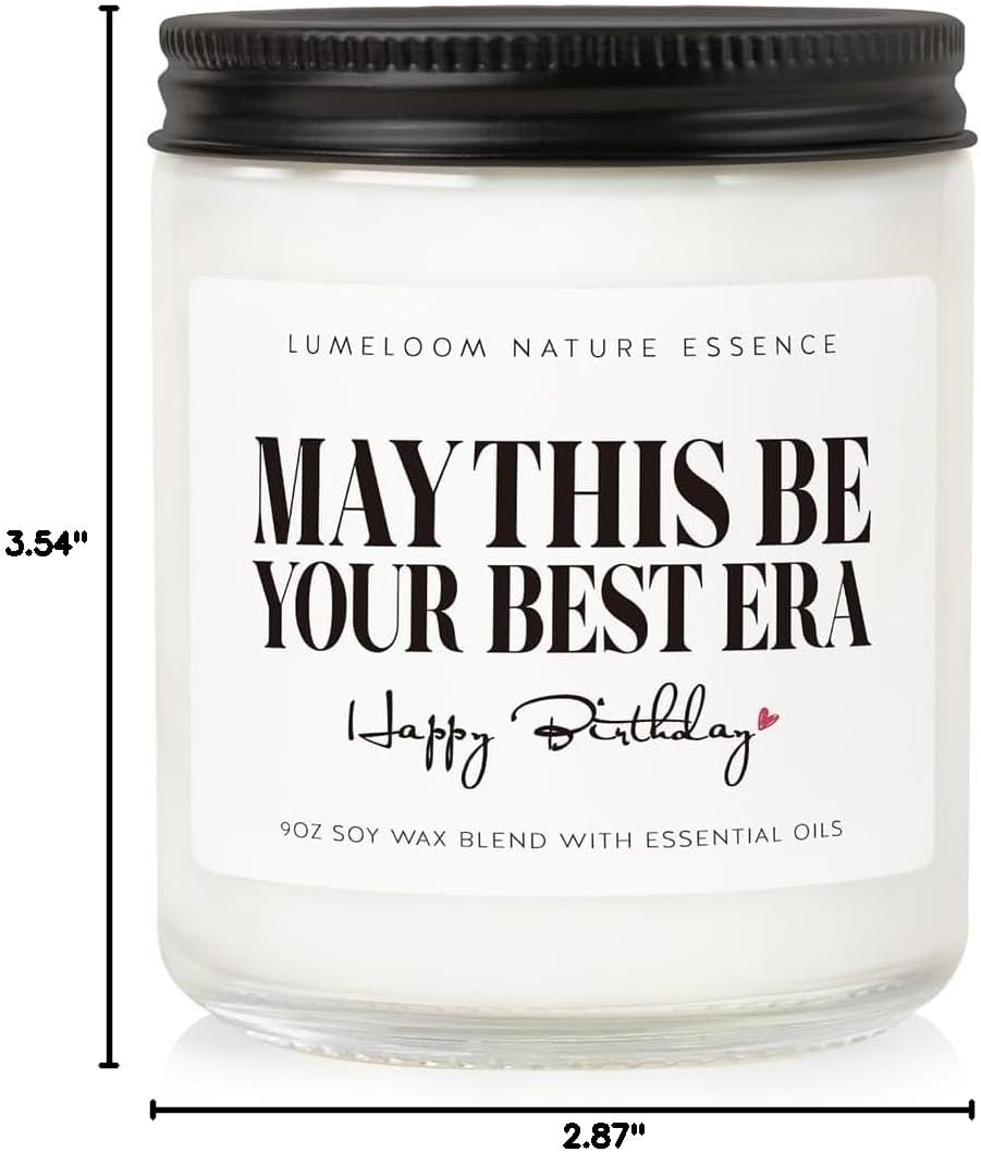 LUMELOOM Birthday Gifts for Women, 9oz Lavender Scented Soy Wax Candle
