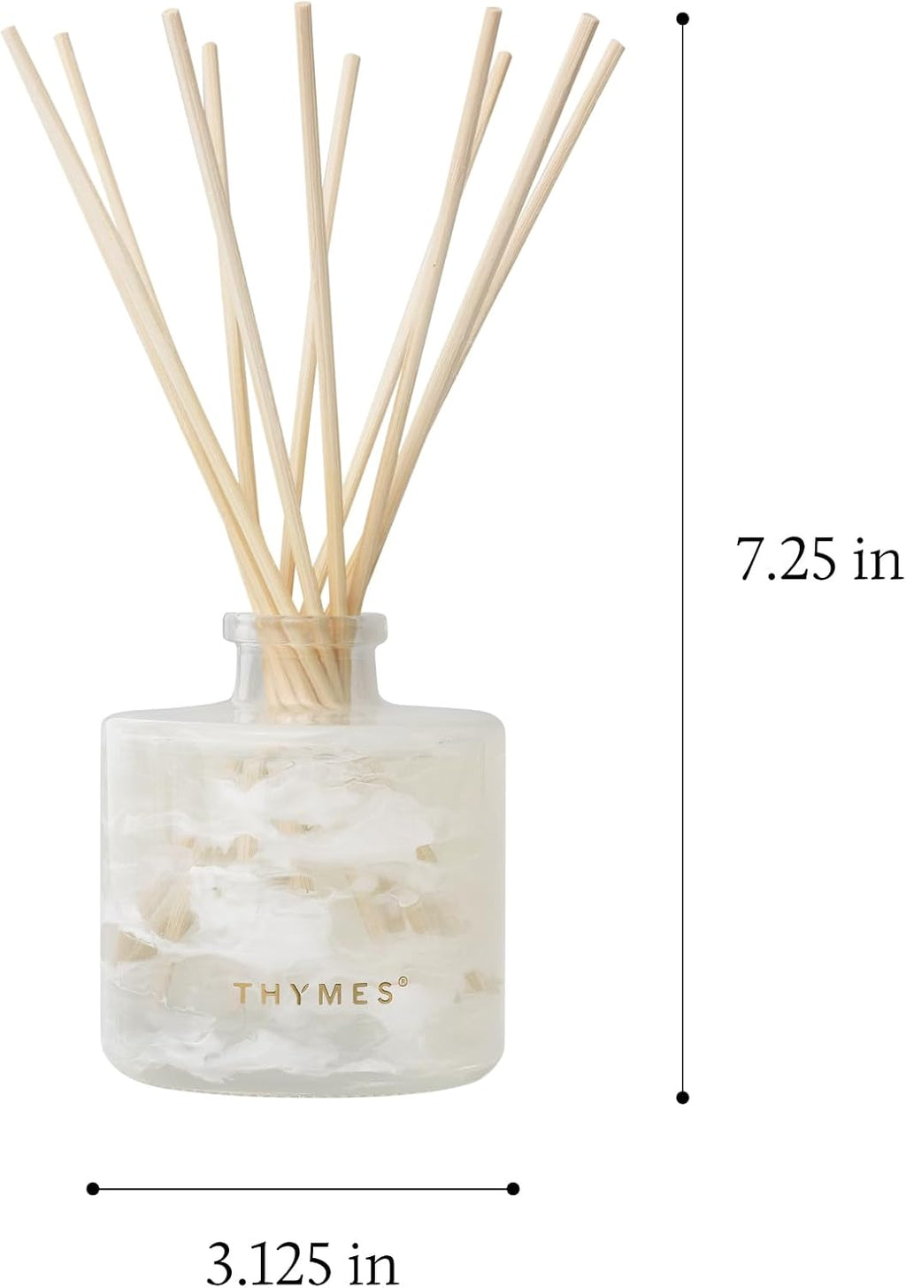 Thymes Frasier Fir Reed Diffuser Set, Tidings | Winter White, 4 fl oz