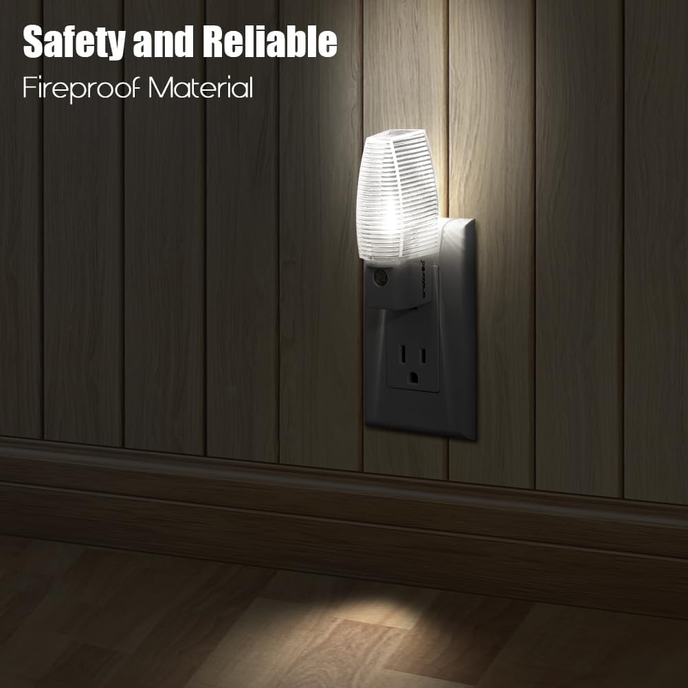 Emotionlite Plug-in Night Light Dusk to Dawn Sensor, Neutral White, 4 Pack