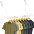 HOLDN’ STORAGE Over The Door Hanger - Door Rack Hangers for Clothes - Space Saving Designed for Bedroom & Bathroom - Ideal for Clothes & Towels - Drying Rack, White