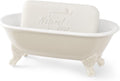 6.5" Ceramic Mini Clawfoot Bathtub Soap Dish,Bar Soap Holder,Beige