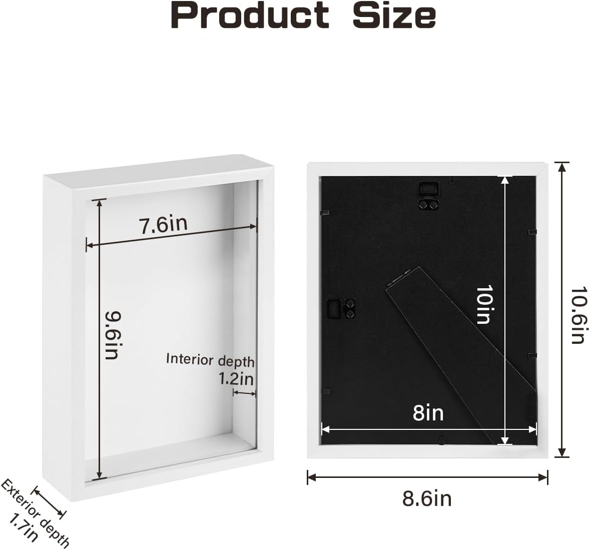 2 Pack 8x10 Shadow Box Frame with Plexiglass, White