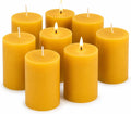 Beeswax Pillar Candles,8 Pack,2 x 3 Inch,32 Hours Yellow Candle