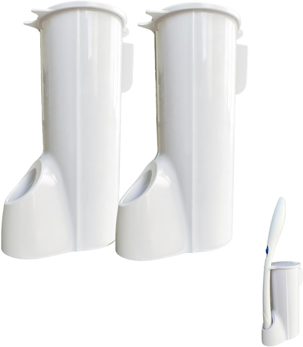 2 Packs Toilet Caddy Wand Holder (Holder Only, No Wand), Disposable Brush Kit, Stand Toilet Cleaning Starter Kit, Wall Mounted Storage Caddy.
