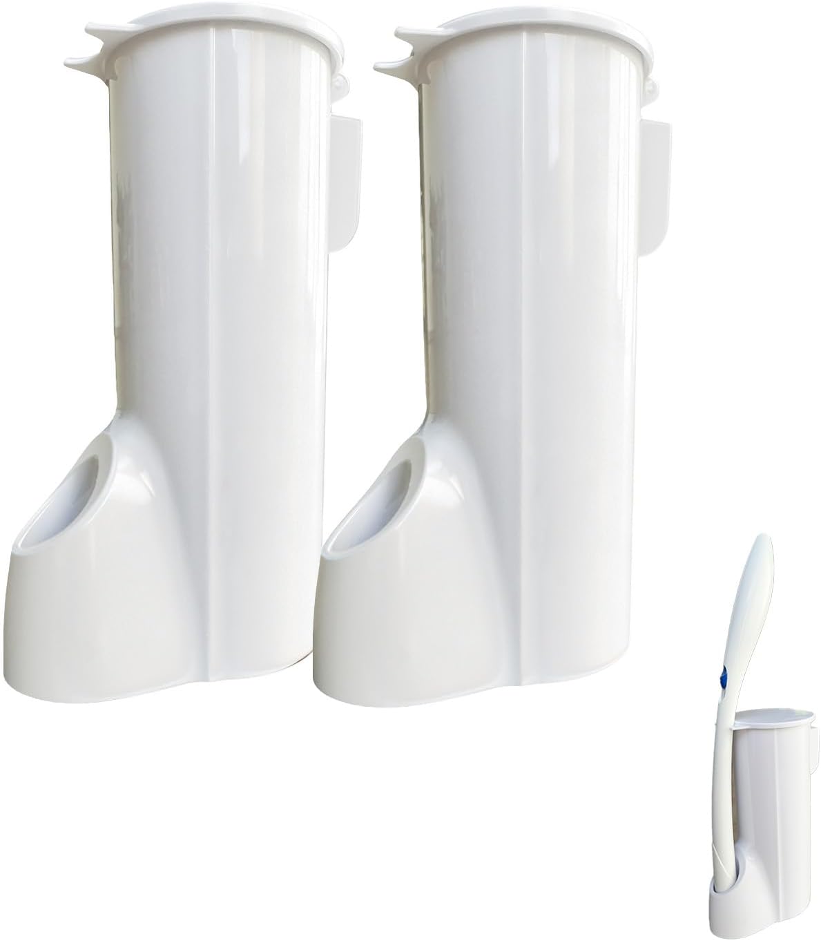 2 Packs Toilet Caddy Wand Holder (Holder Only, No Wand), Disposable Brush Kit, Stand Toilet Cleaning Starter Kit, Wall Mounted Storage Caddy.