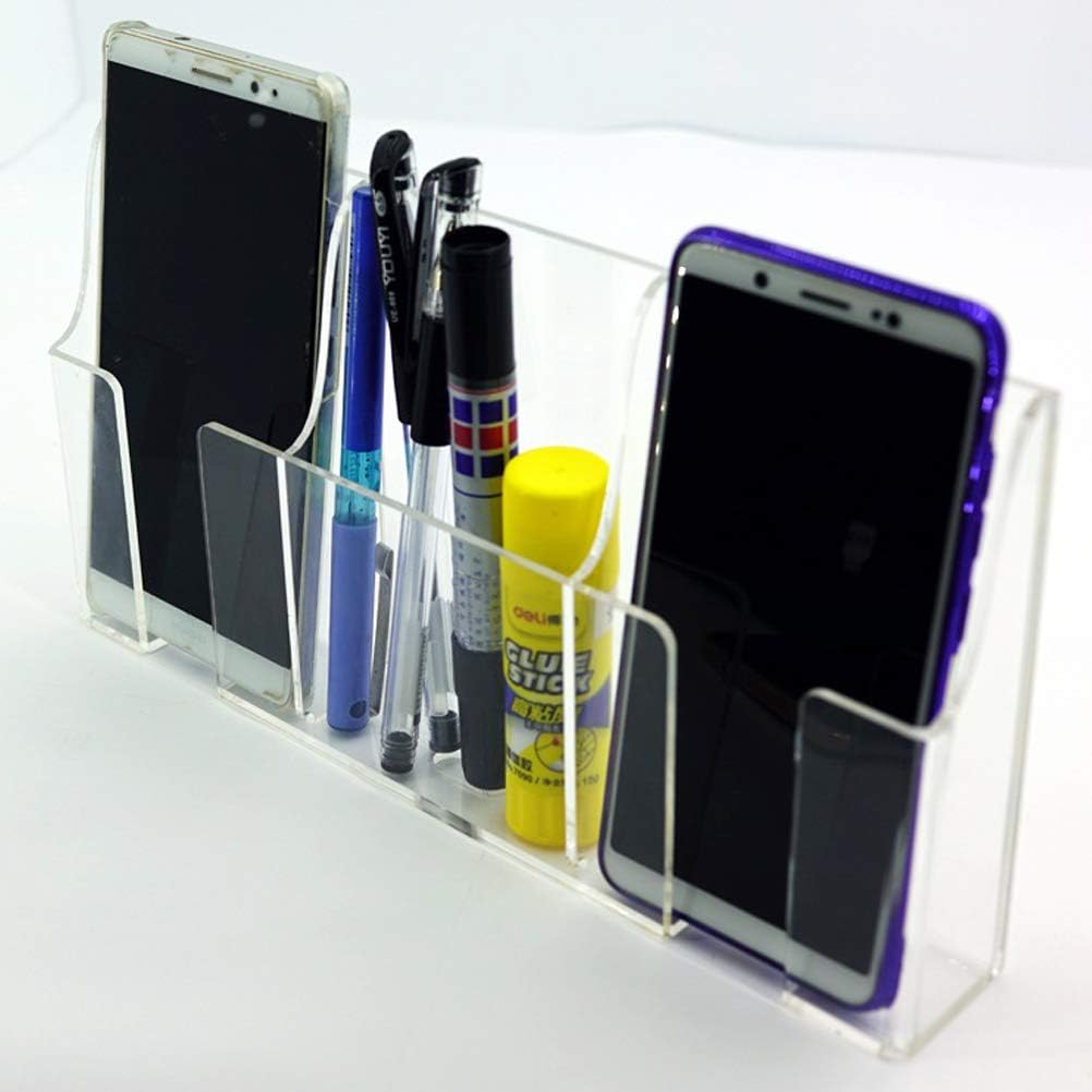 Media Organizer Storage Box Wall Mount Phone Holder (Three Grid)