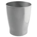 mDesign Round Plastic Bathroom Garbage Can, 1.25 Gallon Wastebasket, Garbage Bin, Trash Can for Bathroom, Bedroom, and Kids Room - Small Trash Can - Fyfe Collection - Silver