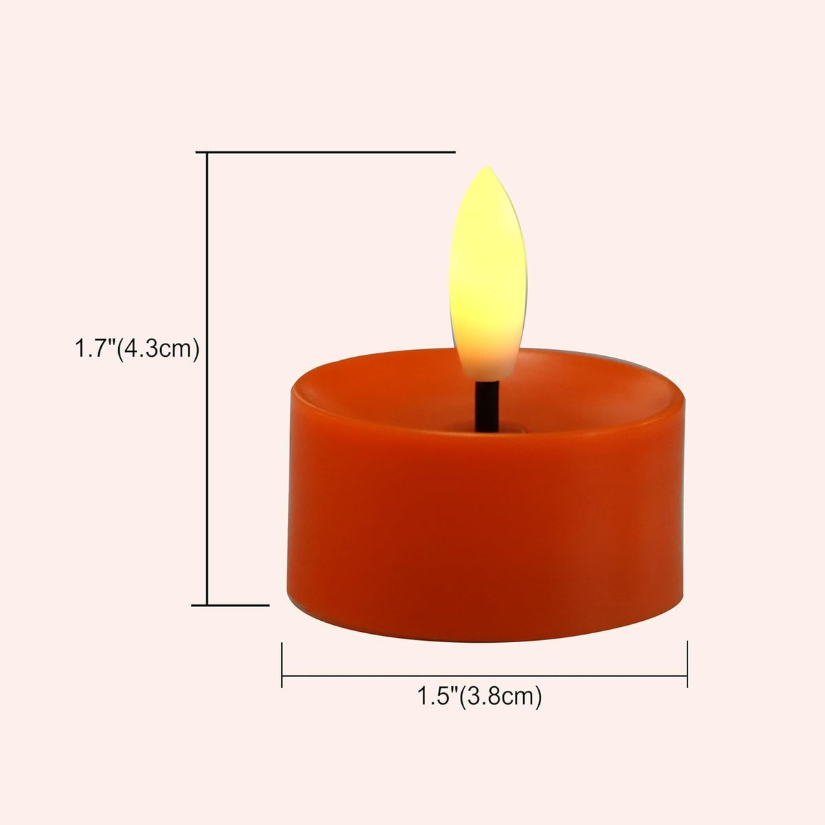 QIDEA Halloween Orange LED Tea Lights for Pumpkin Christmas Decor 12 Sets