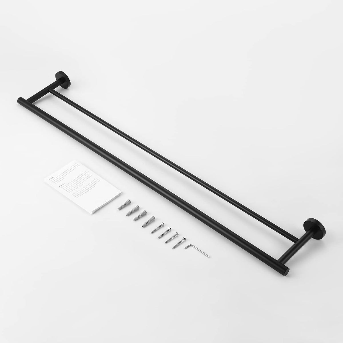 KES Double Towel Bar 33.6 Inch, Bathroom Towel Rack Towel Rod 18/8 Stainless Steel Rustproof Wall Mounted Matte Black, A2001S86-BK
