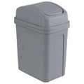 1.8 Gallon Small Plastic Trash Can with Swing Top Lid, 1-Pack, Grey
