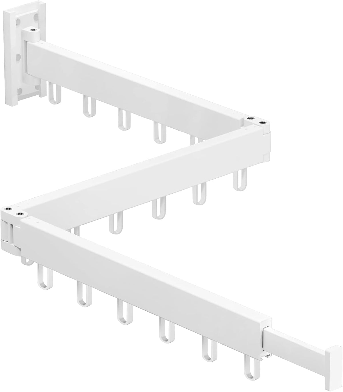 HEILAIYI Clothes Drying Rack,Laundry Drying Rack,Wall Mounted Clothes Rack,Laundry Rack Wall Mount,Folding Retractable Collapsible Drying Rack Clothing (Three-Poles,Loop Hooks,White)