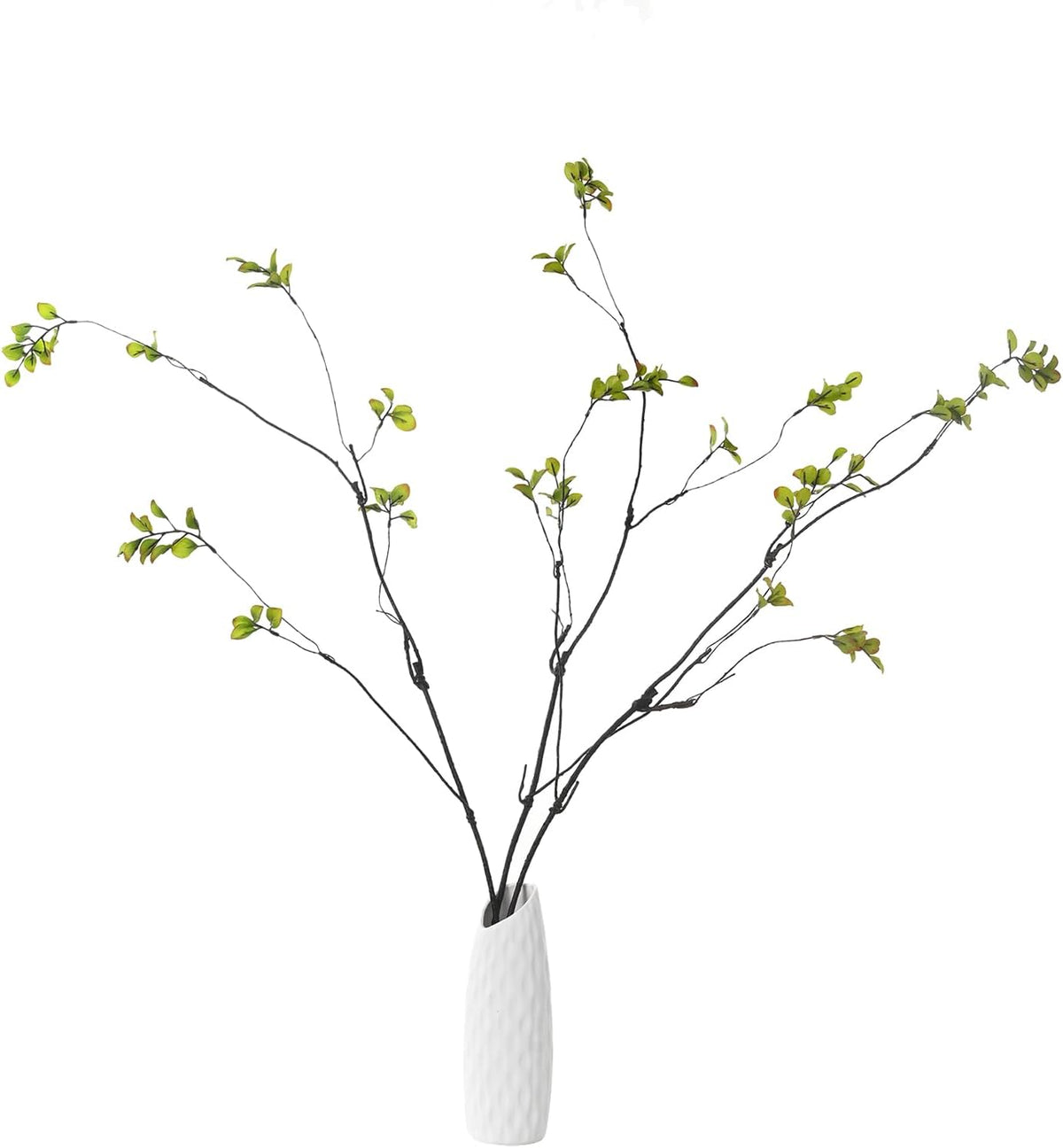 3pcs Artificial Ficus Branches, 38 Inch Faux Eucalyptus Stems, Green Fake Greenery for Vase Filler, Home Decoration (A-Green)