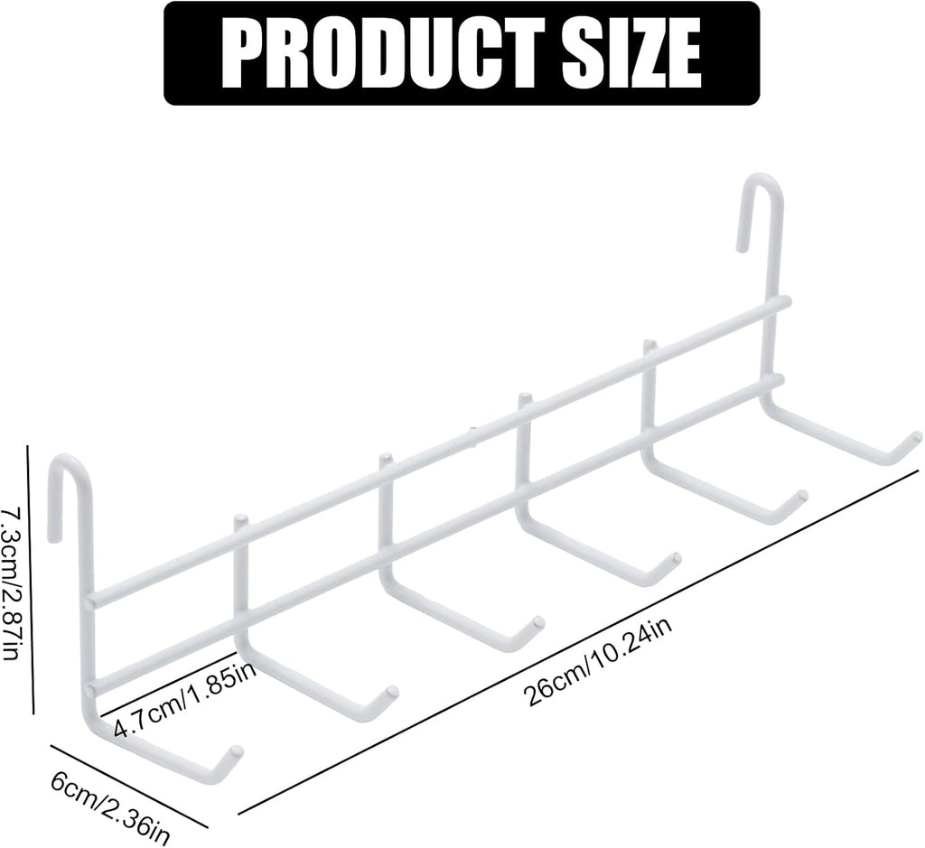 4 Pack Metal Grid Wall Hanging Hooks, Grid Wall Accessories, Heavy Duty Storage Hooks Rack for Door Back Wall Mount Storage and Display, Hook Attachment for Wire Shelving (4 x Hanging Hooks（White）)