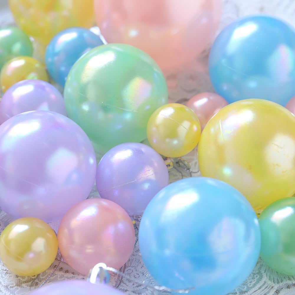 45 Pcs Pastel Christmas Ball Ornaments Decorations Set,Macaron Color Hanging Ornaments Balls Set,Pearl Christmas Tree Pendants Ball Xmas Tree Decoration