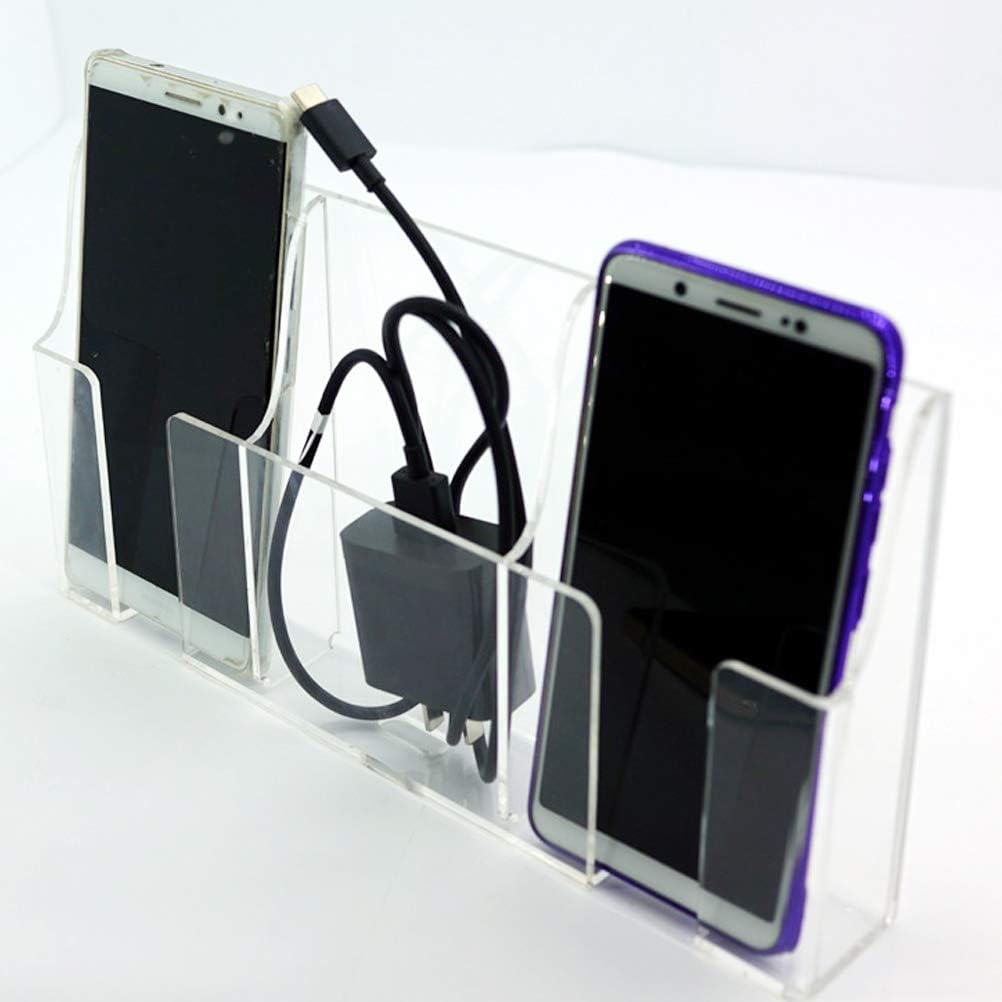 Media Organizer Storage Box Wall Mount Phone Holder (Three Grid)