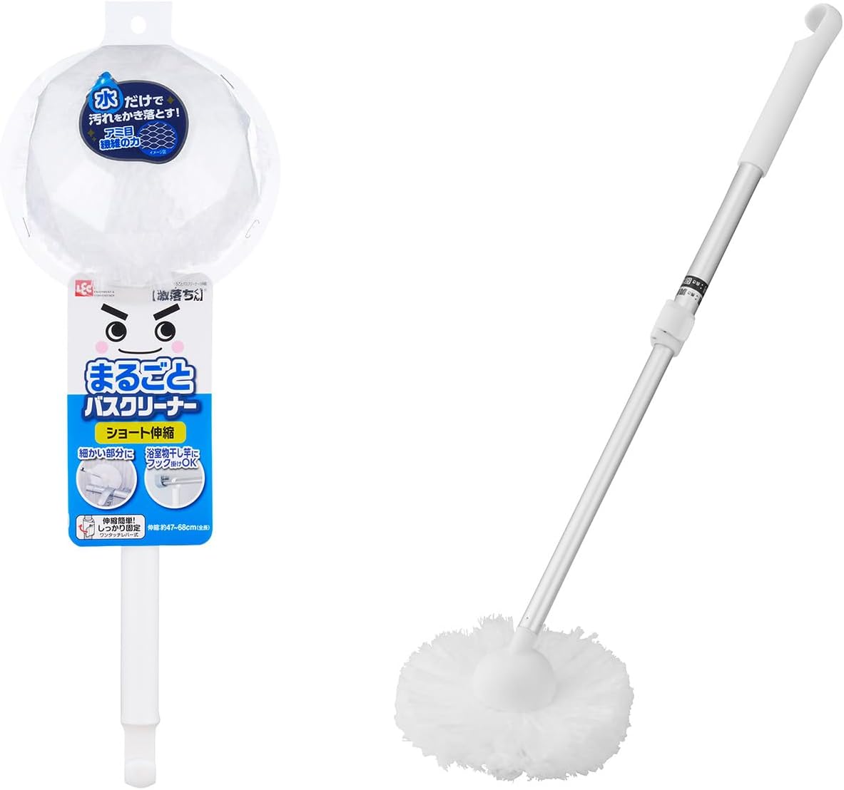 LEC S-824 Gekochi-kun Full Bath Bath Cleaner (Short Stretchable) 18.5-26.8 inches (47-68 cm)