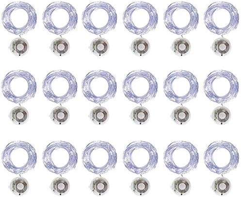 SunKite Fairy String Lights with 3 Flashing Modes, 18 Pcs 20 LED Flickering Waterproof Starry Firefly Lights Battery Operated Copper Wire Lights, DIY Party Wedding Christmas Decor(Cool White)