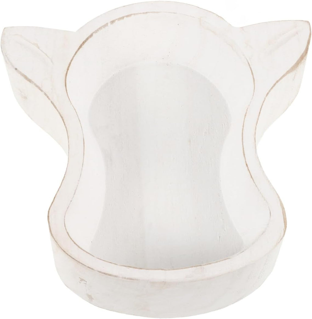 PRETYZOOM Cow Head Wood Serving Plate 7.75 X 7.63 X 1.88 in Wooden Fruit Tray for Nuts Snacks Candy Tea Tray Home Decor Kitchen Counter Party Serving