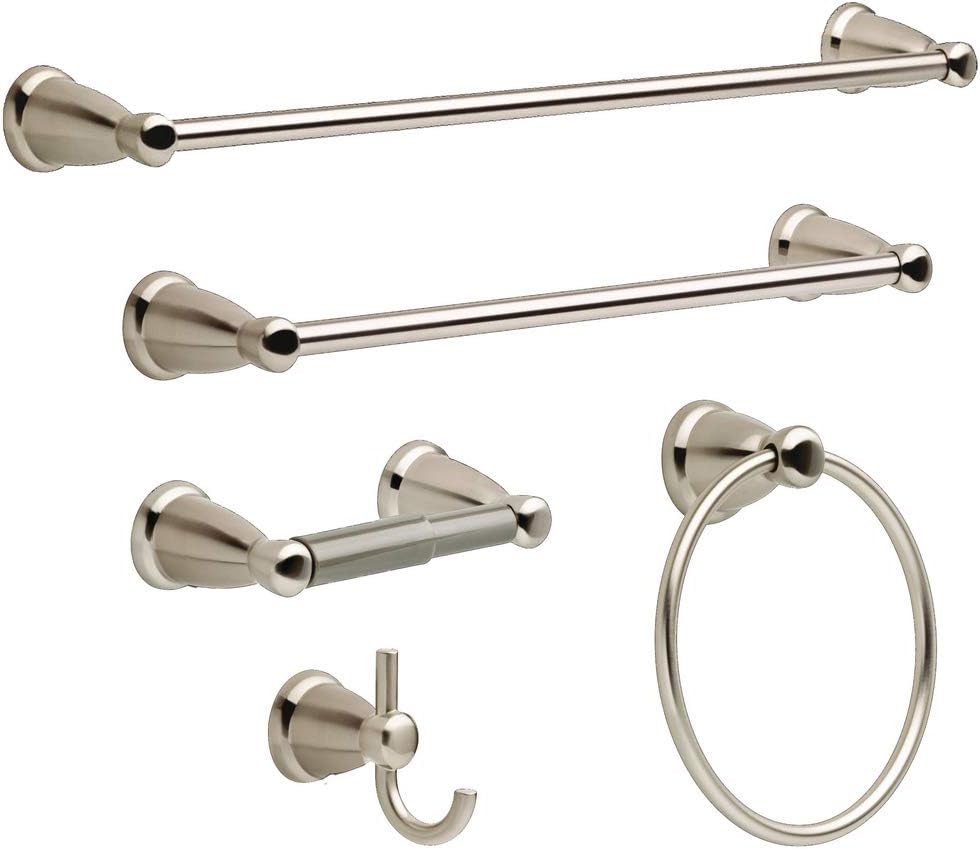 Franklin Brass Kinla (1-Pack) Toilet Paper Holder Satin Nickel Tissue Roll Holder for Bathroom Organization and Storage Spring-Loaded Toilet Tissue Holder Wall Bathroom Accessories KIN50-SN1