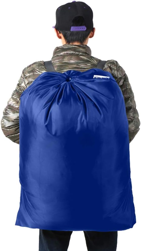 Laundry Bag Backpack, 27"x 34"Laundry Bag with Straps & Drawstring, Blue