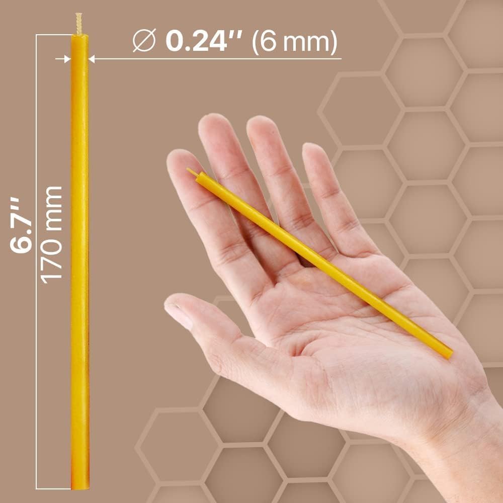Beeswax Pure with Natural Honey Scent and Cotton Wicks of 7 inches 105-pack deep Yellow Beeswax