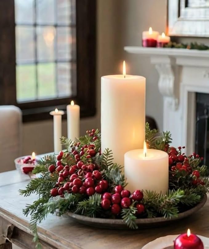 Pillar Candles 2.8x6 Inch 3 Pack Ivory – CW Studio Unscented 70 Hour Long Burn, Smokeless Dripless Premium Wax with Cotton Wick – for Weddings, Events, Home & Rustic Decor