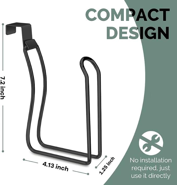 Over the Tank Toilet Paper Holder, Metal Toilet Paper Holder, Black