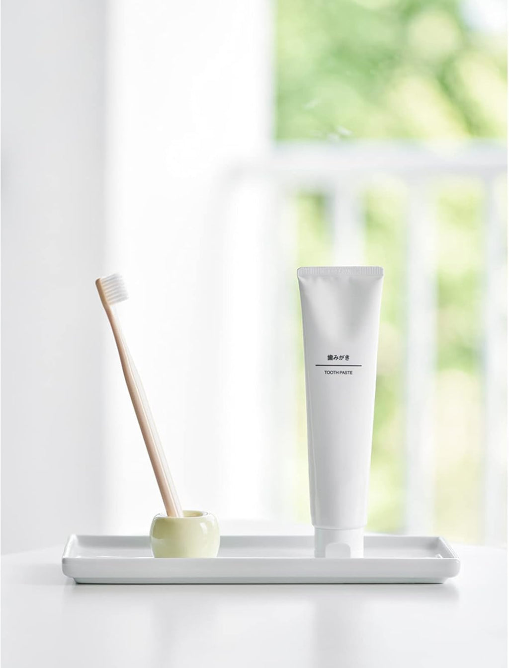 Ceramic Toothbrush Holder for Bathroom Toothbrush Tray for Vanity Countertop Storage Organizer for Holding Toothpaste Dental Floss Picks Makeup Brushes Trays for Household Purposes(Large