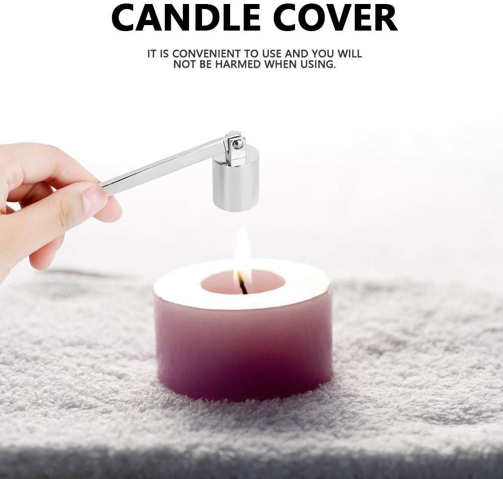 Walfront Stainless Steel Candle Snuffer Wick Dipper Oil Lamp Trim Trimmer Scissor Cutter Tool Hook(Silver)