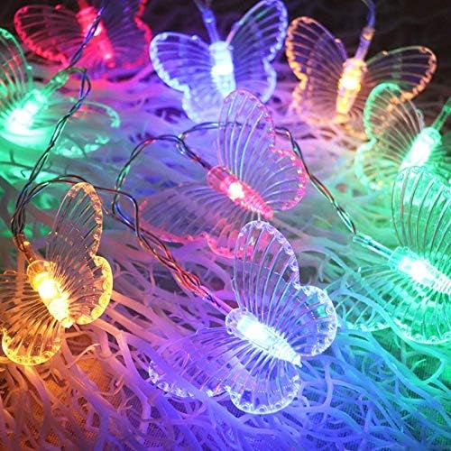 Lainin 13FT 96 LED USB Powered Curtain Lights 18 Butterflies Twinkle Lights 8 Modes Fairy String Lights for Party Indoor Outdoor Room Garden Wall Wedding Christmas Xmas Decorations (Multi Color)