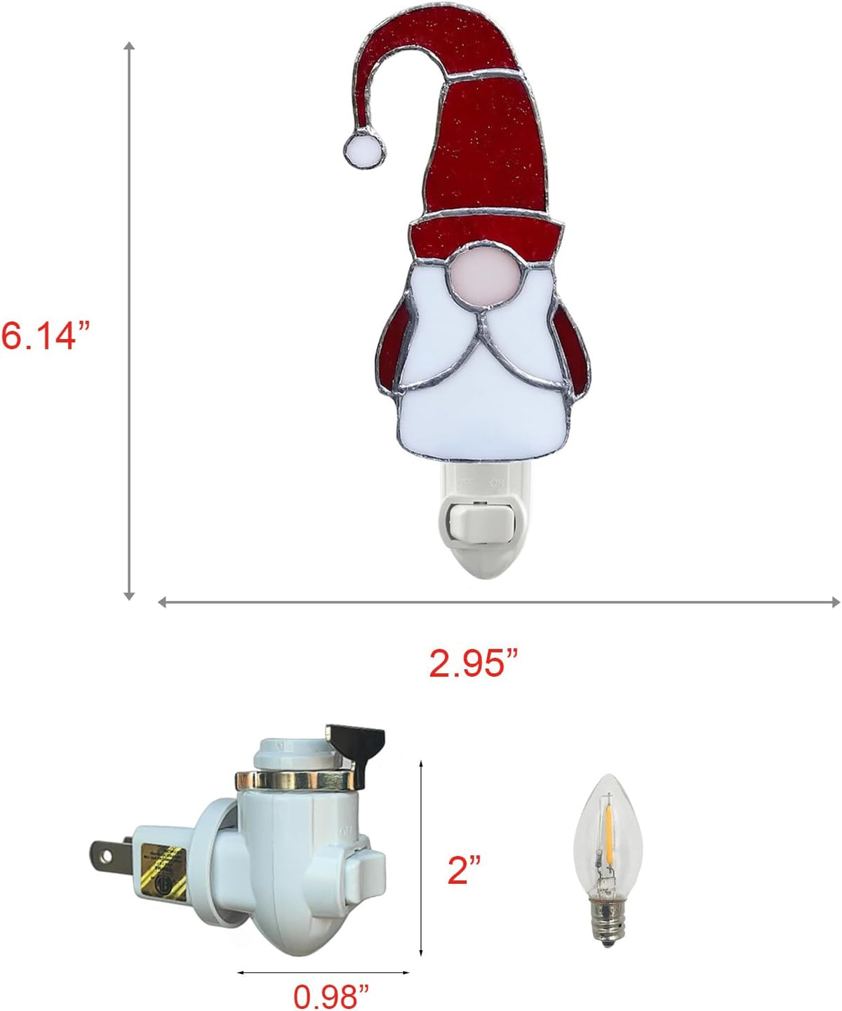 CHEZBABY Stained Glass Elf Plug-in Night Light