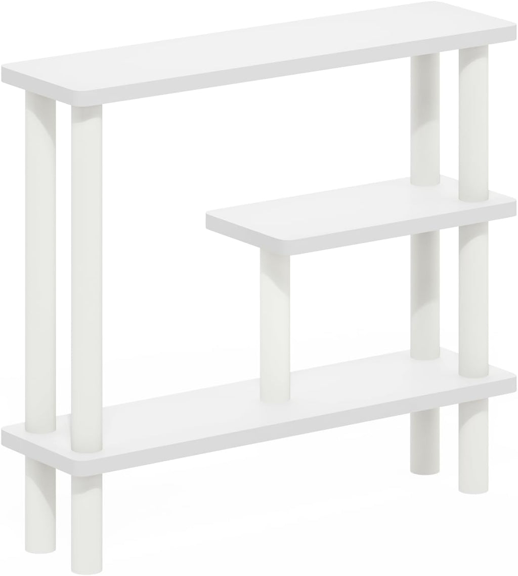 Furinno TURN-N-TUBE Bathroom Storage Shelf, 3-Tier Narrow Storage Rack, Space Saving Shelf, for Bathroom, Living Room, Entryway, White