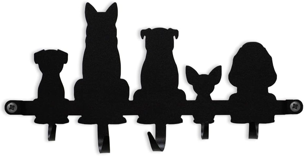 GEGUTON Dogs Design Wall Mounted Key Holder, Steel, Black
