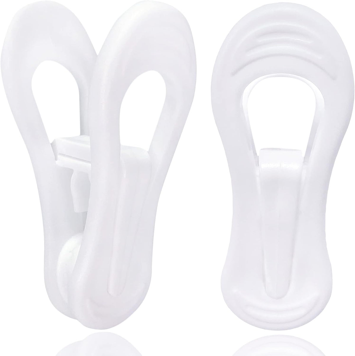 TOFIIGREM White Hanger Clips 50 Pack, Multi-Purpose Plastic Hangers Clips Perfect for Plastic Clothes Hangers, Clothes Pins Finger Clip for Skirt Pants Hangers