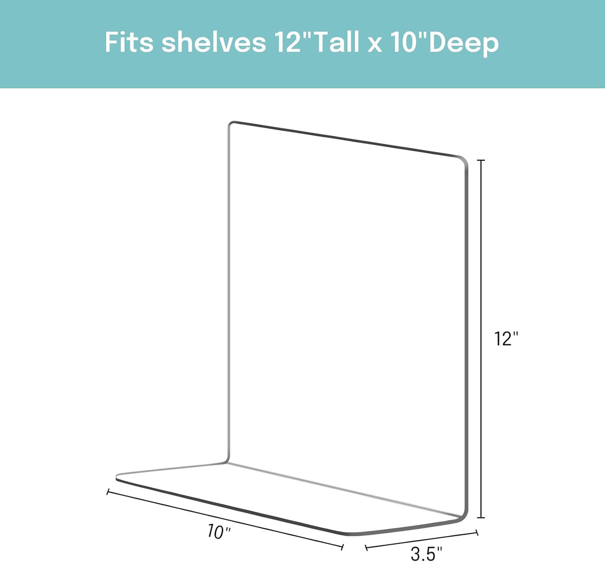 OKPOW Acrylic Shelf Dividers for Closet Organization: 12" Tall x 10" Deep Durable Clear Shelves Separators for Clothing Adjustable 12 Pack