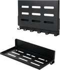 2 Pack Small Folding Metal Shelf with Hooks, Fold-up Wall Shelf