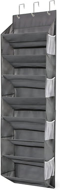 Over the Door Shoe Organizer Hanging with 8 Mesh Pockets 8 Wire Large Deep Pockets, 50lbs Weight Capacity Fits 16 Pairs Shoes Door Shoe Rack Store for Closet and Narrow Door 1 Pack