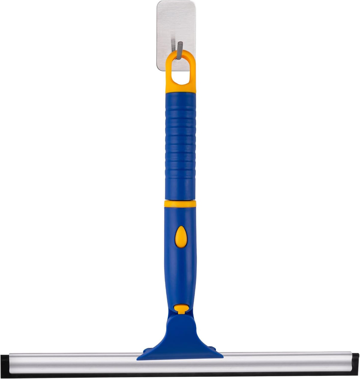 Swivel Shower Squeegee for Glass Doors, All-Purpose Anti-Slip Window Squeegee with 2 Blades, Window Cleaner Tool Bathroom Squeegee for Shower Doors, Tile Shower Walls，Mirrors,Car Windshields