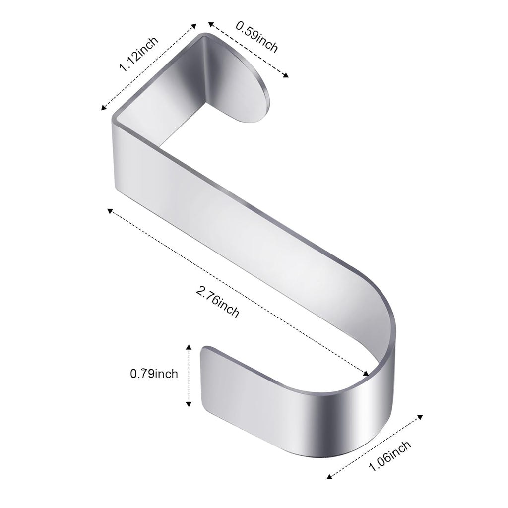 Hotop 12 Pcs Over Door Hooks for Hanging Metal Z Shaped 1 Inch, Silver