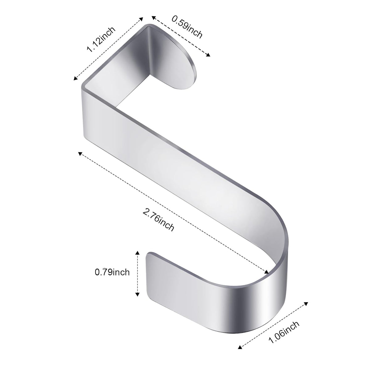 Hotop 12 Pcs Over Door Hooks for Hanging Metal Z Shaped 1 Inch, Silver