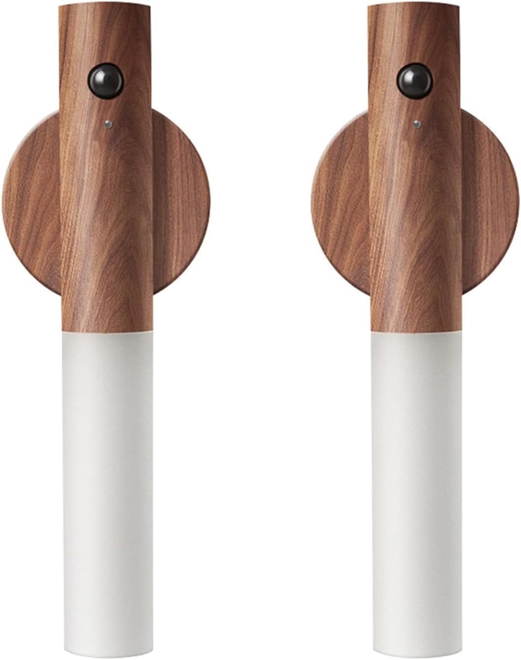 Wall Sconces, Smart Portable Sensor Night Light Wood USB Rechargeable Magnetic Night Light for Bedroom, Hallway, Stairway Wall Induction lamp (Walnut Wood 2PCS)