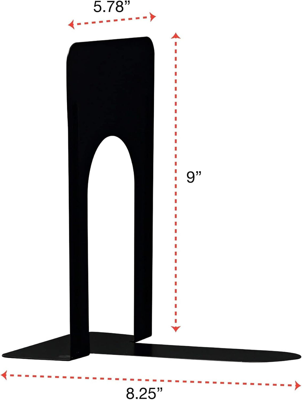 Jumbo Deluxe Metal Bookend (9") one Pair (Pack of 2)