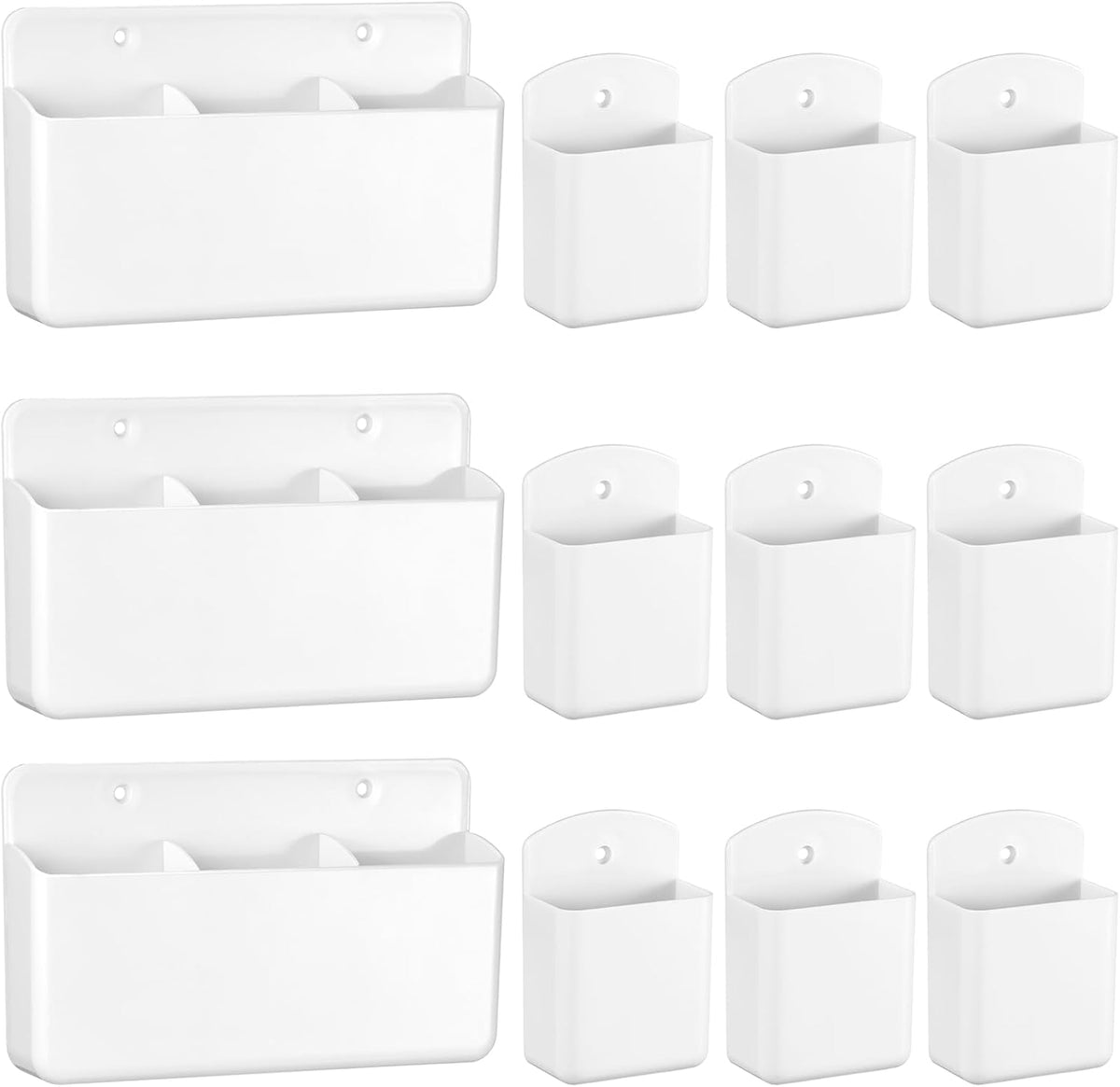 CroBlissful 12 Pcs Remote Control Holder Wall Mount Self Adhesive, White