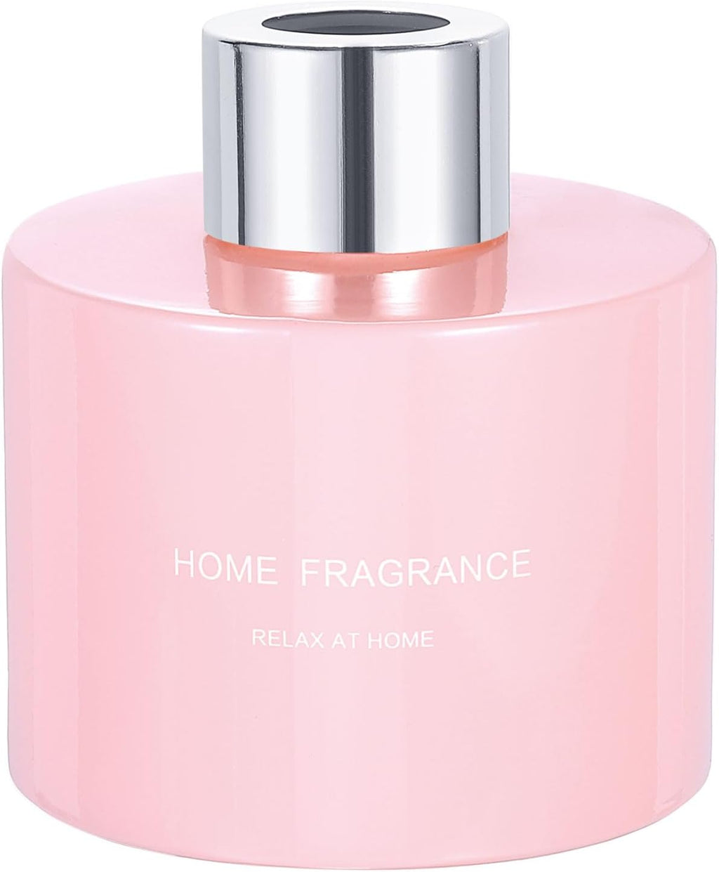 HARFINGTON Empty Glass Diffuser Bottle 140ml/4.7oz Refillable Fragrance Accessories Aromatherapy Jar Container for Replacement Reed Diffuser DIY Home Bathroom Pink with Silver Tone Cap