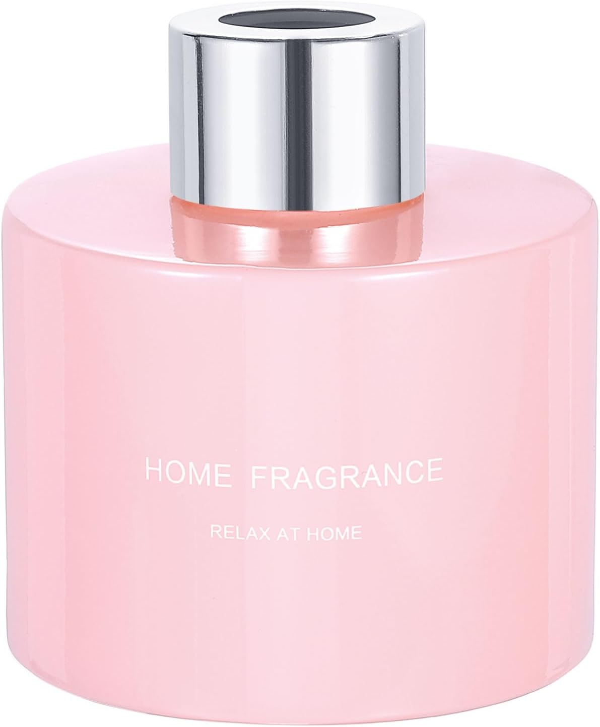 HARFINGTON Empty Glass Diffuser Bottle 140ml/4.7oz Refillable Fragrance Accessories Aromatherapy Jar Container for Replacement Reed Diffuser DIY Home Bathroom Pink with Silver Tone Cap