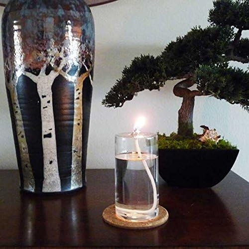 Firefly Fuel - 5 in Glass Pillar Oil Candle - Refillable