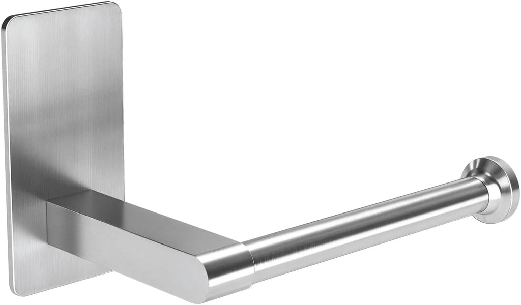 STWWO Toilet Paper Holder Self Adhesive, Extra-Wide Gap, Brushed Nickel