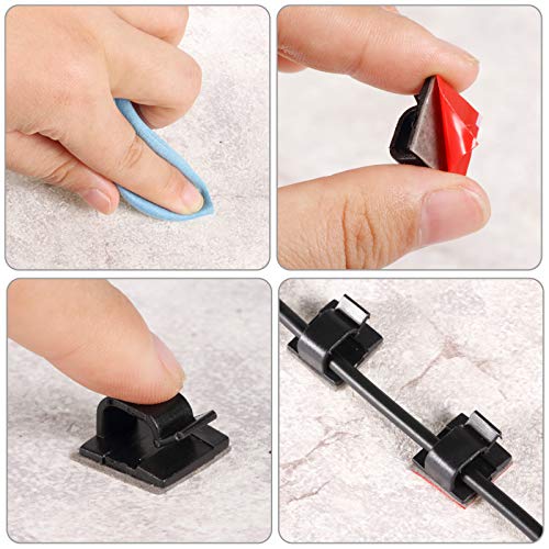 Blulu 100 Pcs Christmas Light Clips, Self Adhesive, Medium, Black