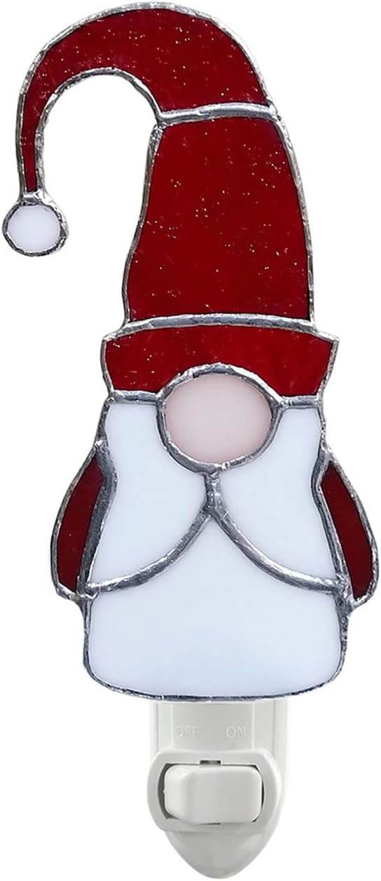 CHEZBABY Stained Glass Elf Plug-in Night Light