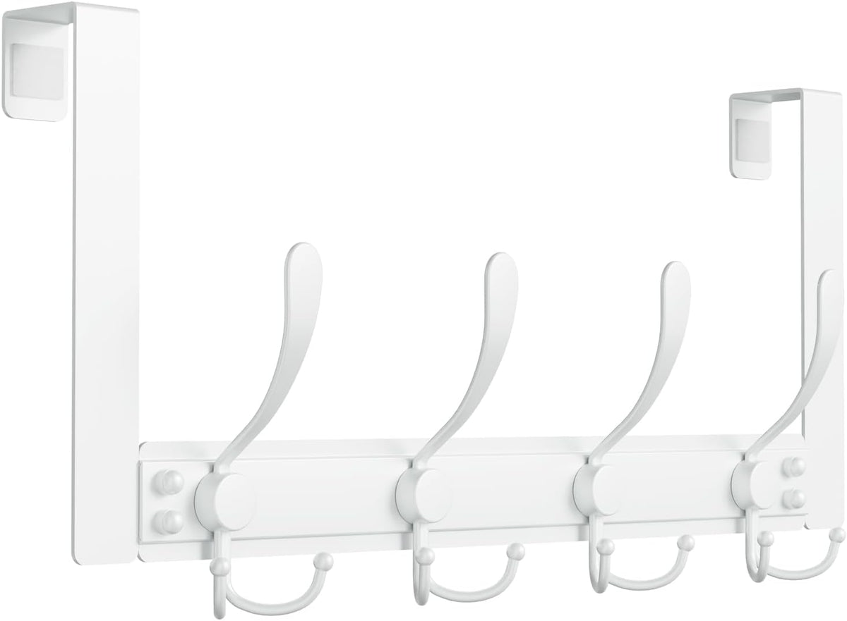 Heavy Duty Over The Door Towel Rack for Bathroom, White Door Towel Hanger